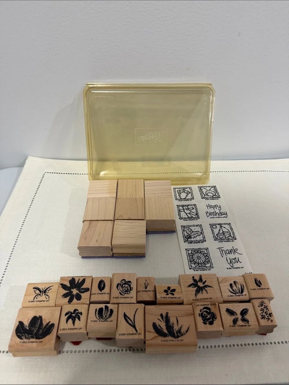 STAMPIN’UP set of 2 x 25 of wood rubber stamps as pictured